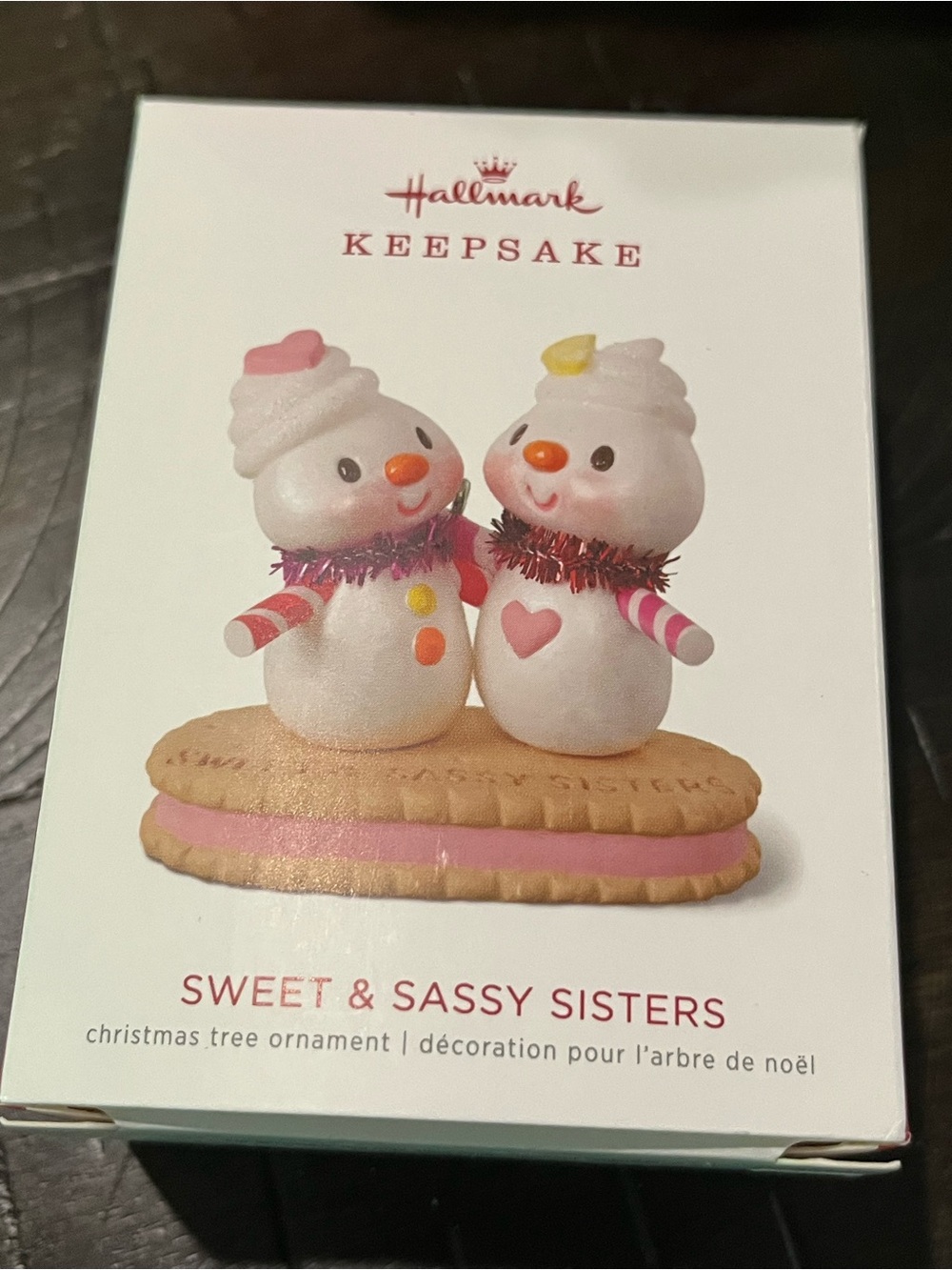 Sweet & Sassy Sisters Pink Snowmen Ornament Hallmark Keepsake